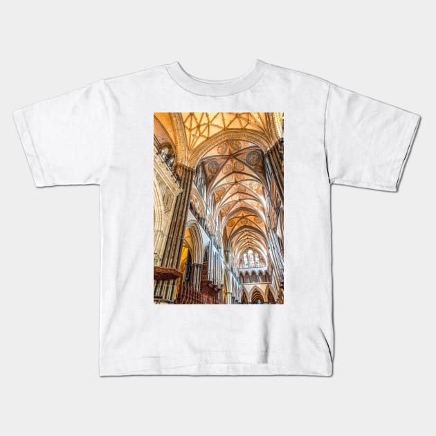 Elevate Your Eyes, Salisbury Cathedral Kids T-Shirt by BrianPShaw